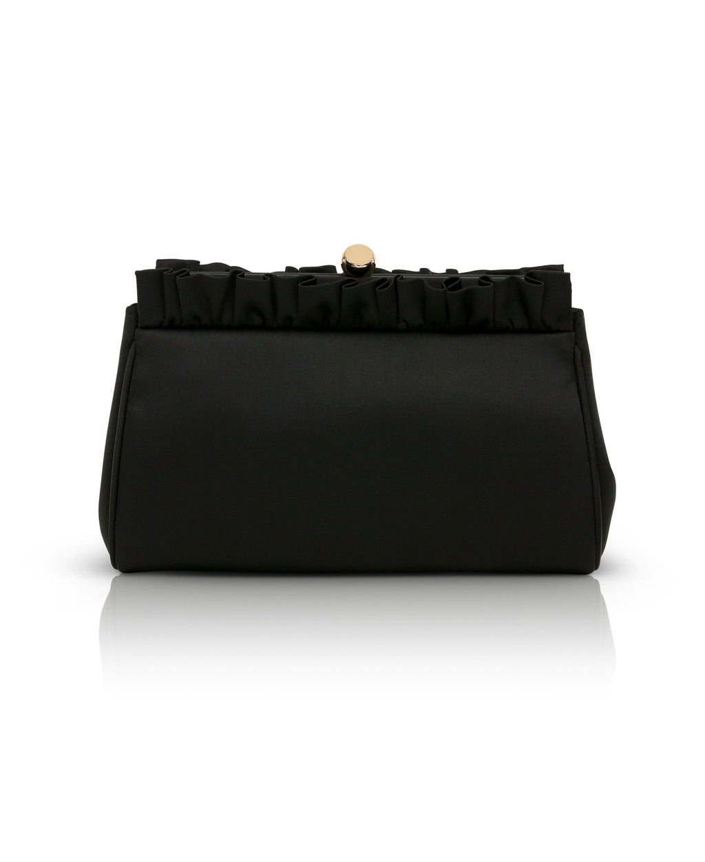 Olivia Satin Ruffle Top Pouch Clutch