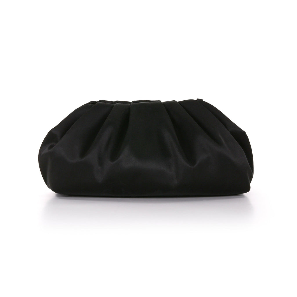 Audrey Silk Satin Zipper Top Pouch Clutch