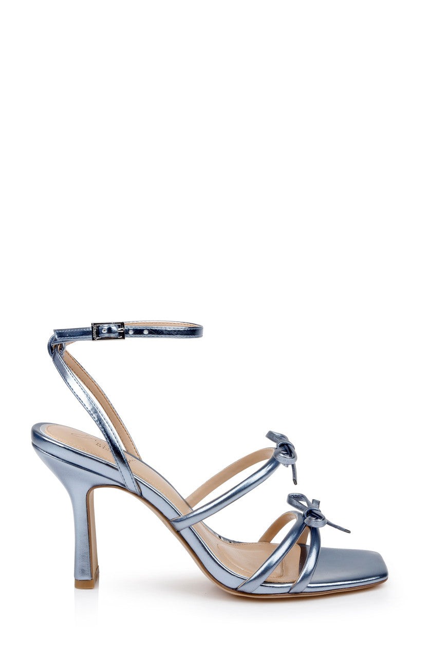 Kiyomi II Metallic Delicate Sandal with Bow Straps