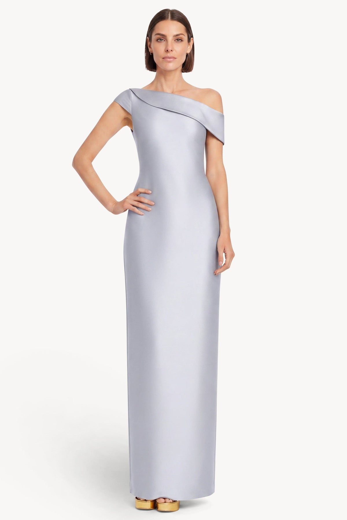 One-Shoulder Column Gown