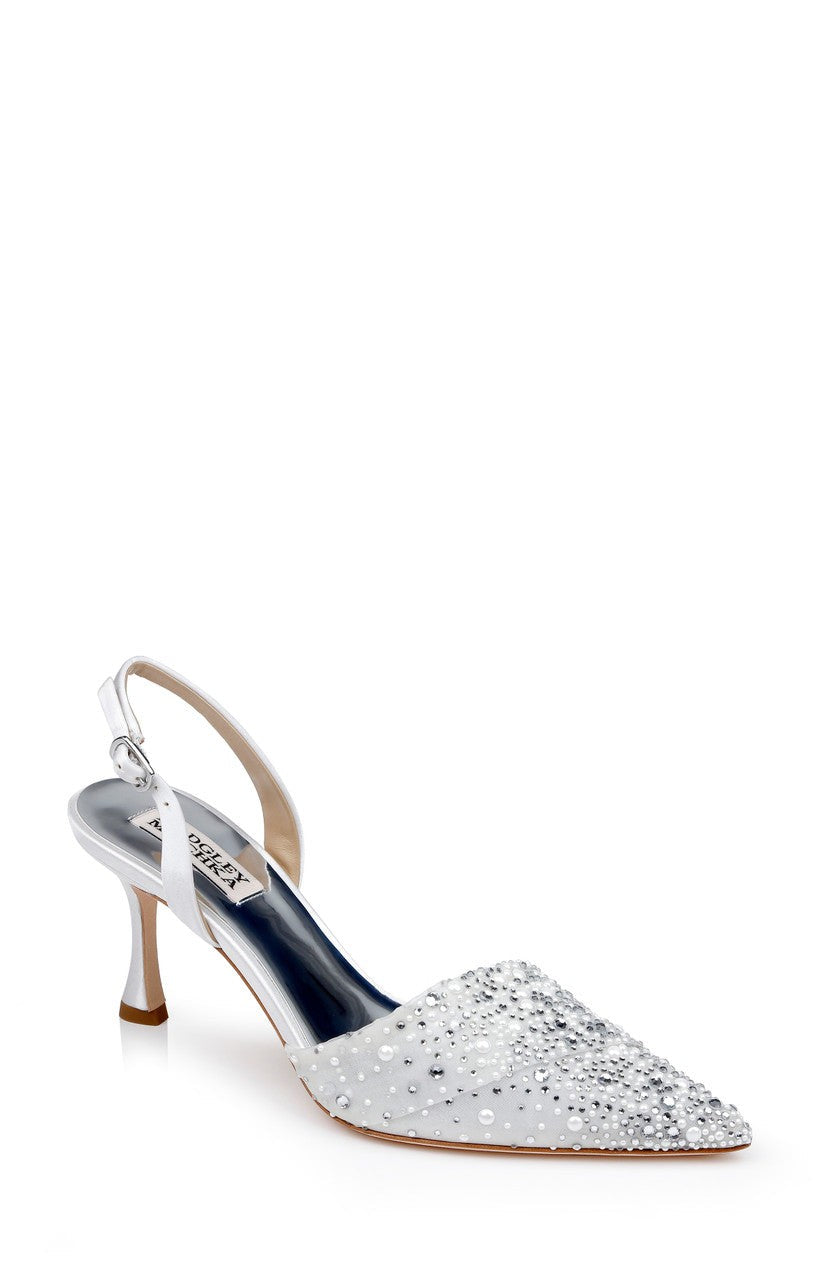 Brenna Rhinestone-Studded 2-Piece Slingbacks
