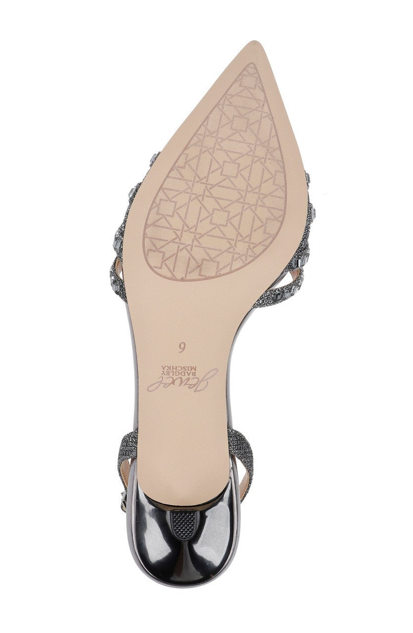 Katalina Bejeweled Slingback with Kitten Heel