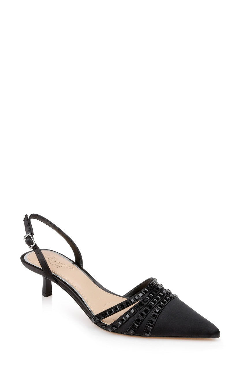 Katalina Bejeweled Slingback with Kitten Heel