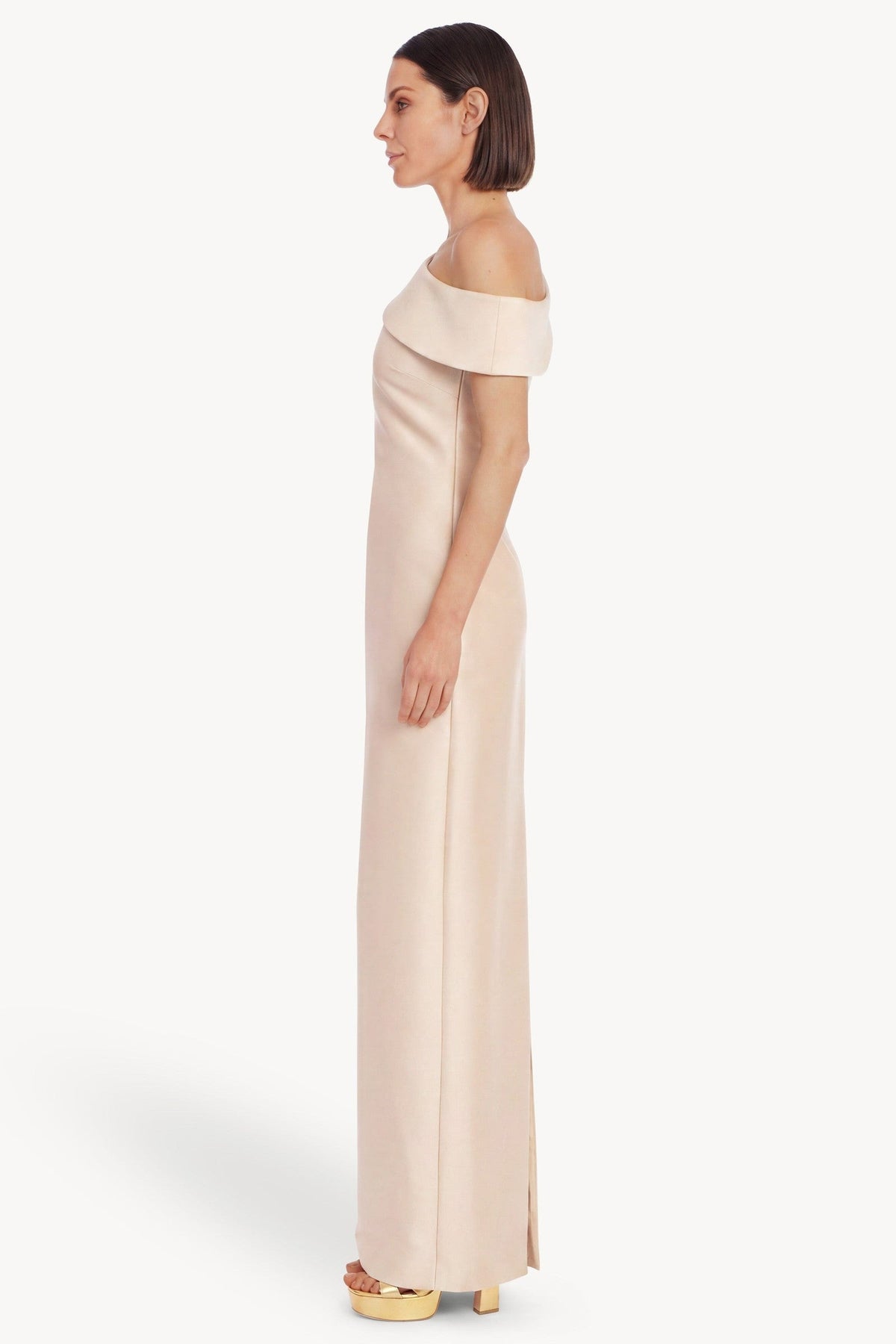 One-Shoulder Column Gown