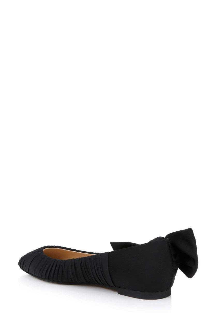 Vayln Ruched Ballet Flats with Oversized Bow