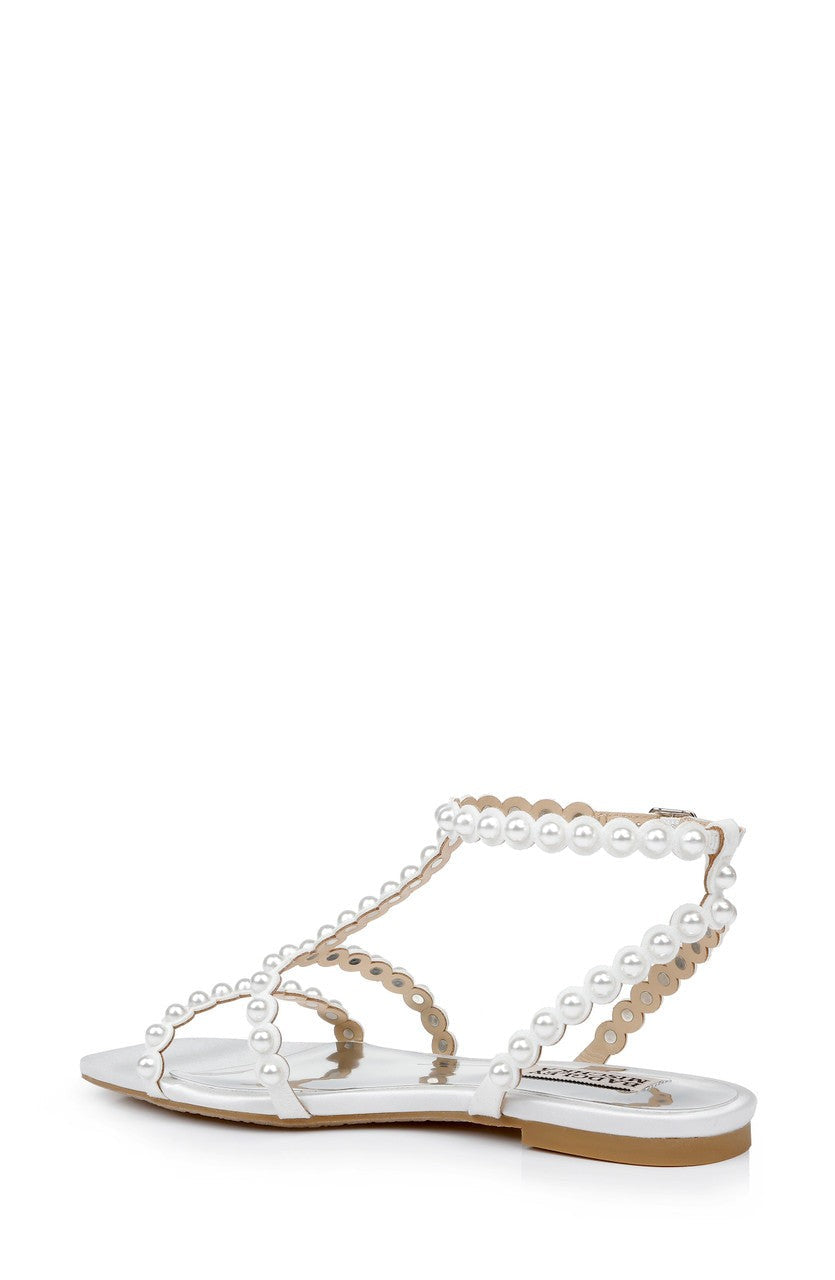 Cami Pearled Gladiator Flat Sandal