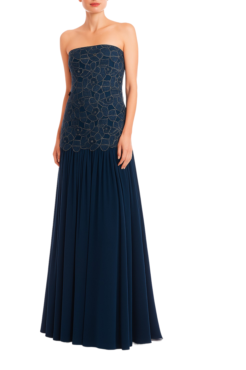Lace Corset Bodice Dropwaist Gown