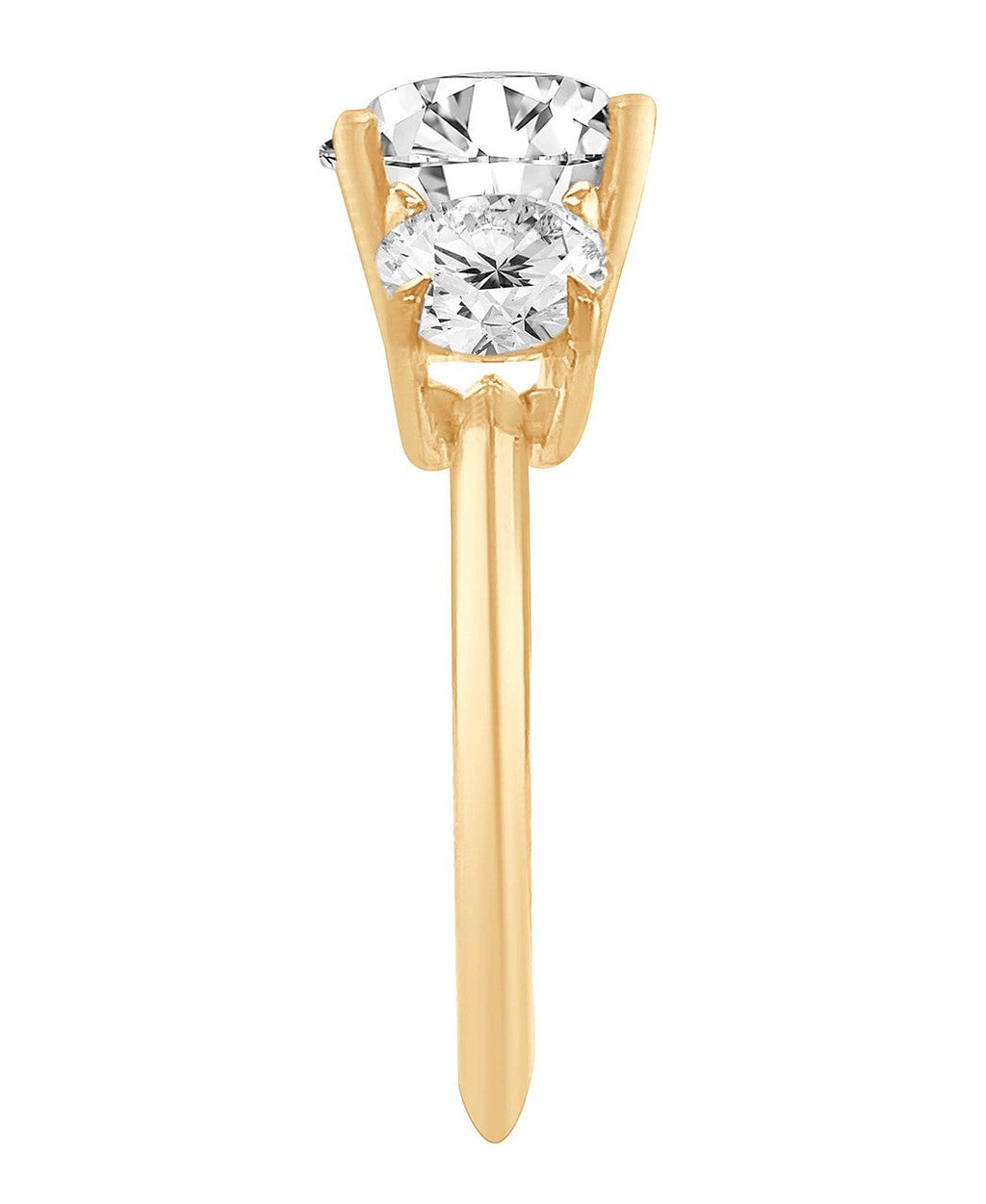 Round Three Stone Diamond Engagement Ring