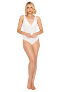 Yummy Baby Rib Scallop Edge Plunge Bodysuit