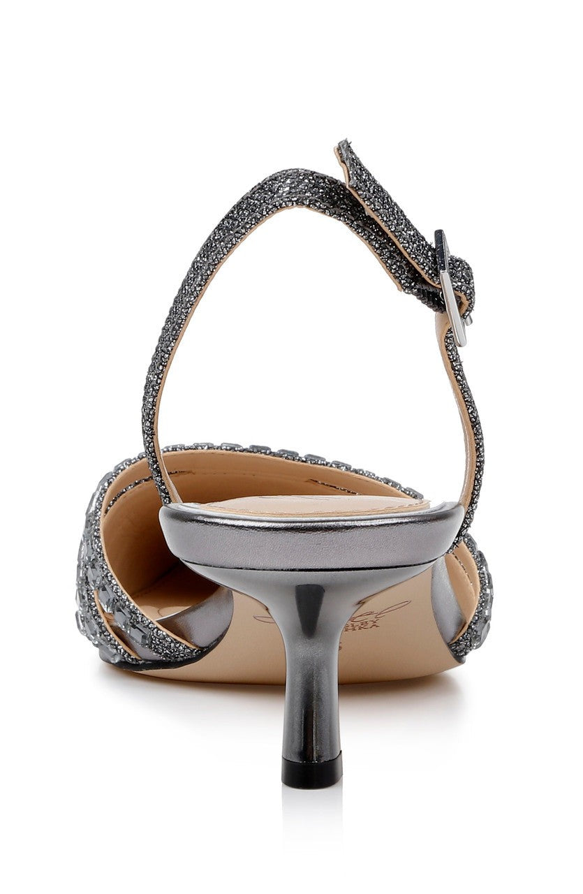 Katalina Bejeweled Slingback with Kitten Heel