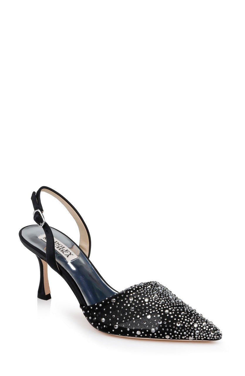 Brenna Rhinestone-Studded 2-Piece Slingbacks