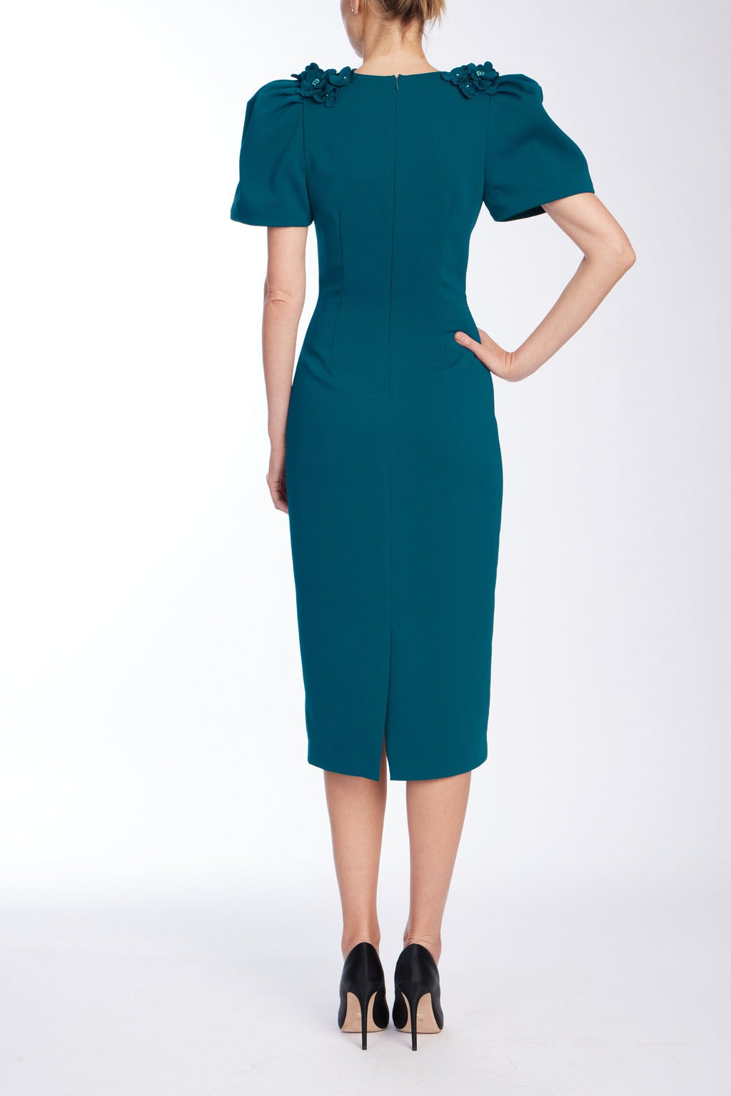 Beaded Shoulders Cocktail Dress