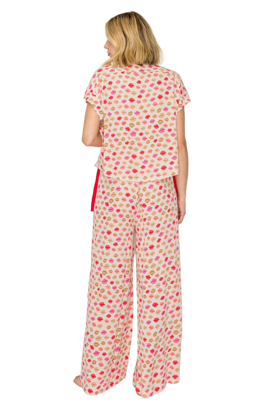 Luxe Crinkle Jersey Wide Leg Pajama Set