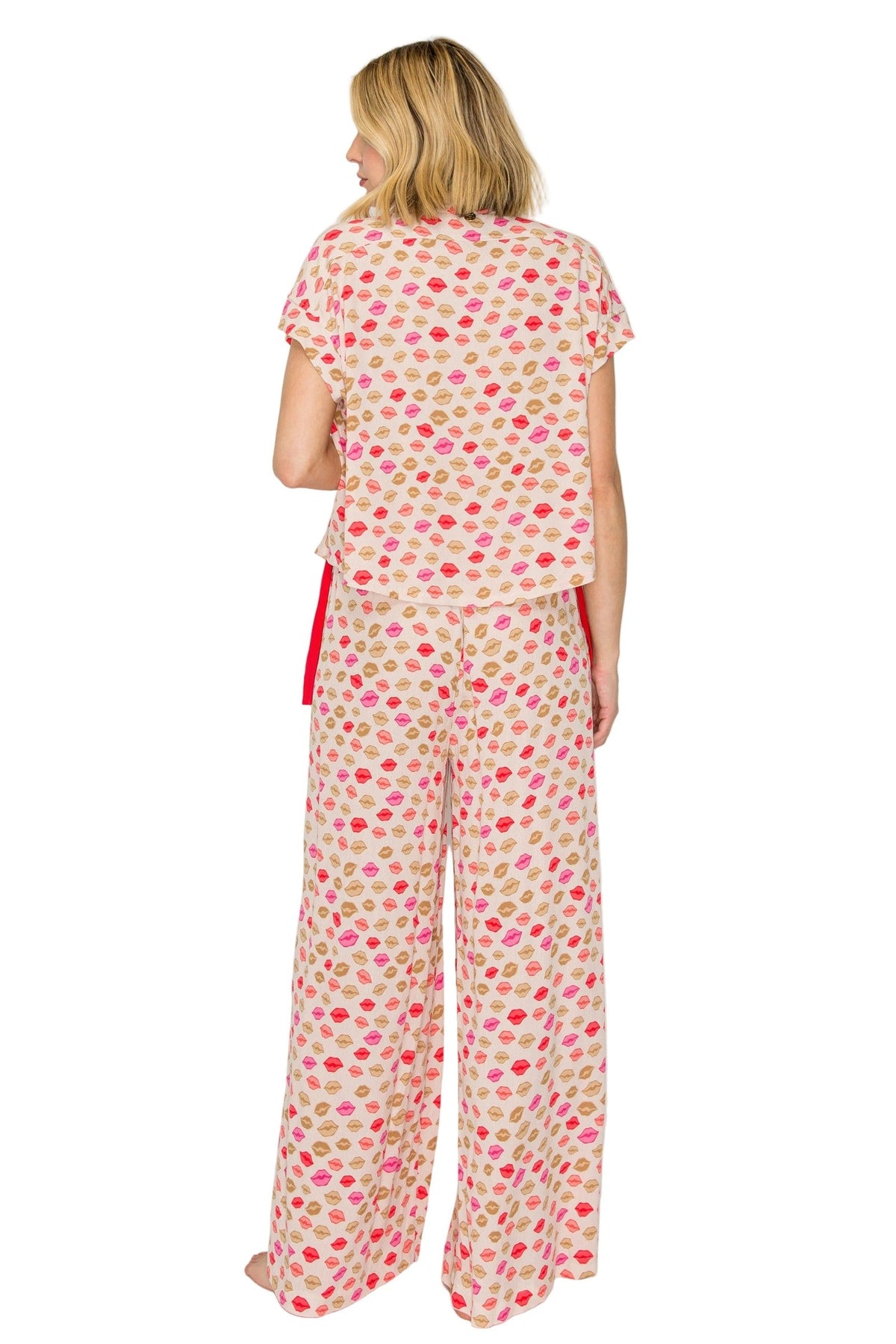 Luxe Crinkle Jersey Wide Leg Pajama Set