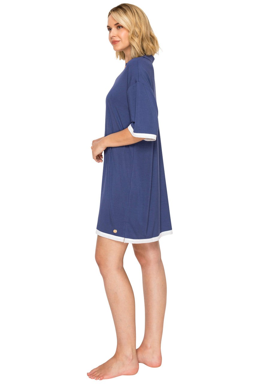 Yummy Modal Blend Collared Sleep Dress