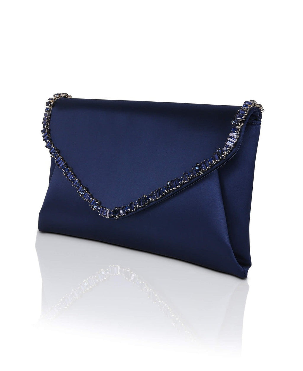 Mika Mixed Crystal Satin Envelope Clutch