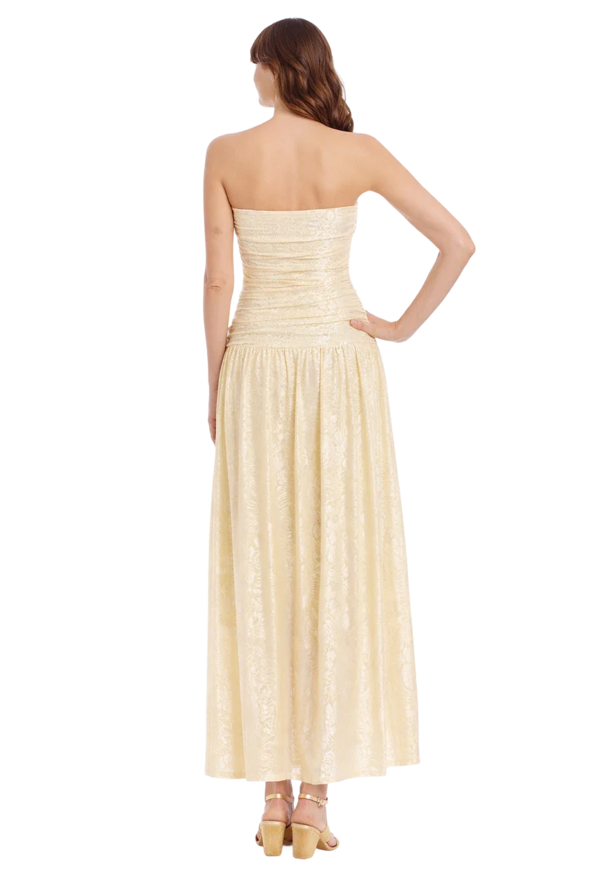 Natasha Floral Strapless Dropwaist Maxi Dress
