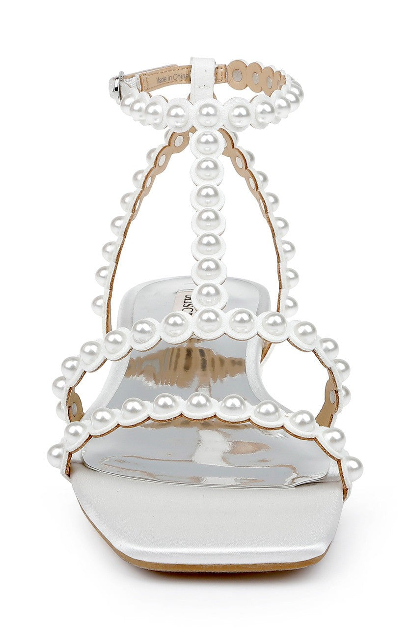 Cami Pearled Gladiator Flat Sandal