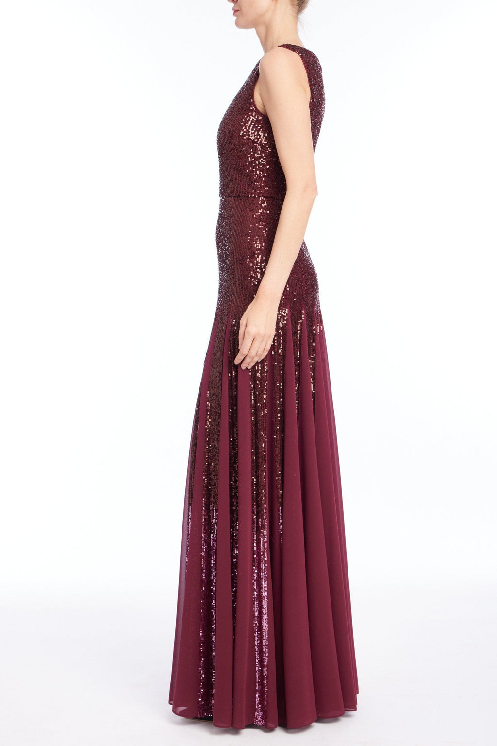 Sequin Godet Gown