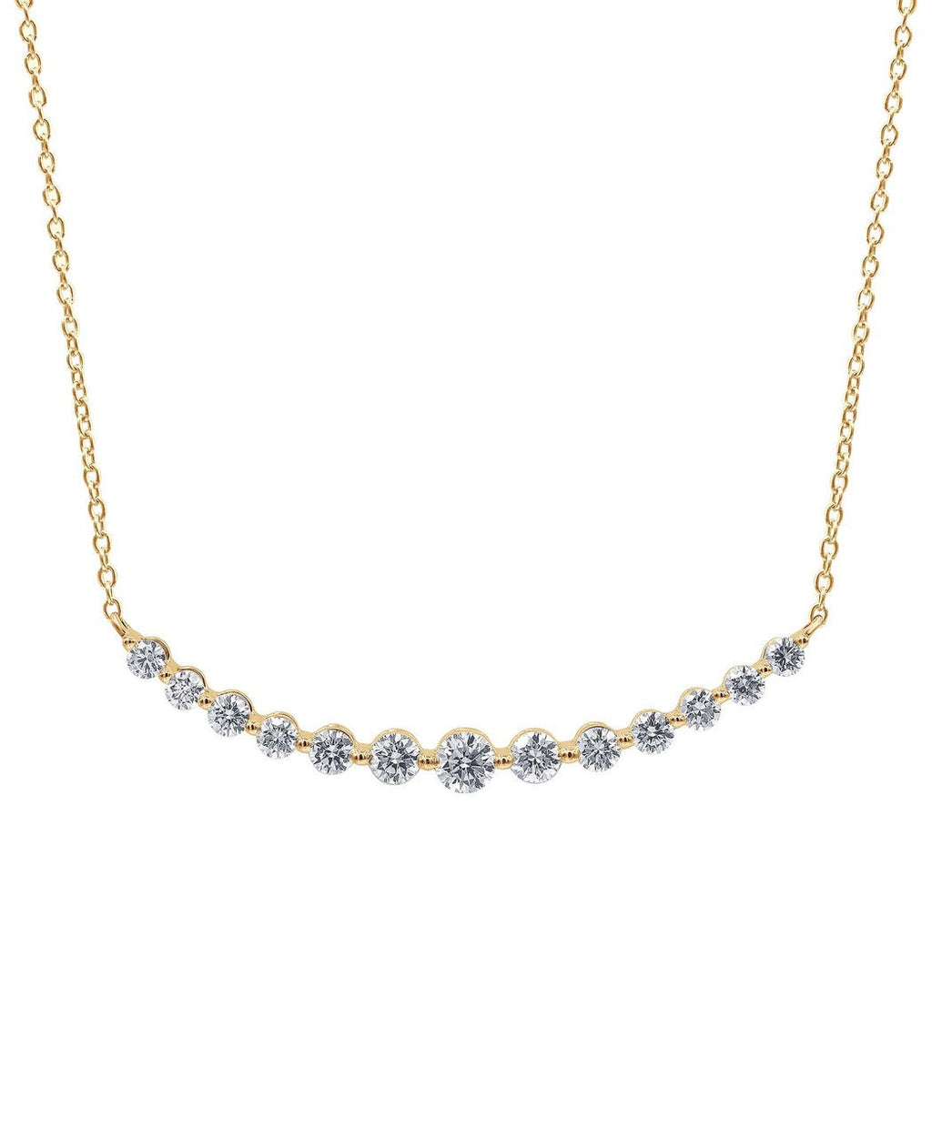 Diamond Curved Bar Collar Necklace