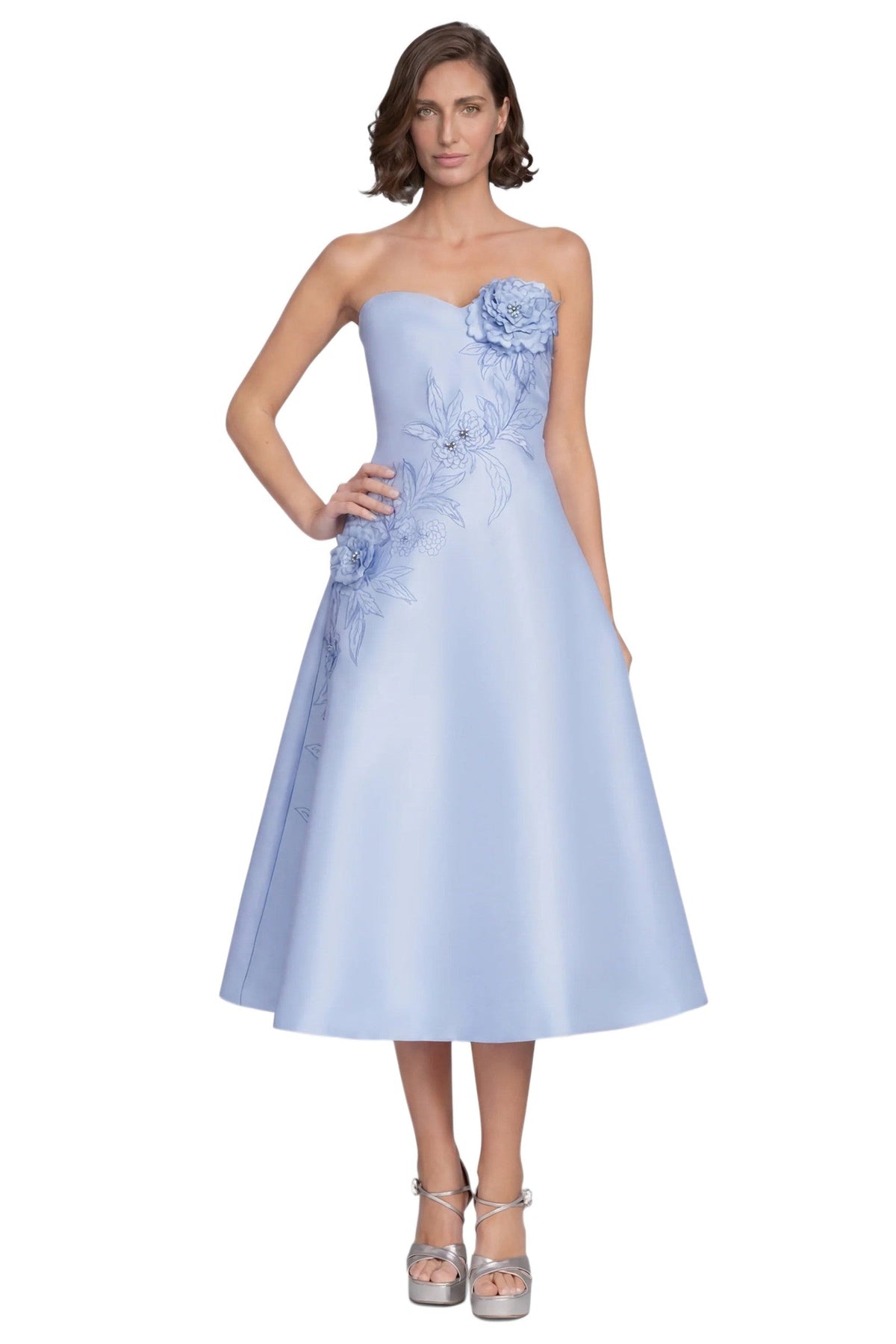 Sweetheart Strapless A-Line Midi Dress