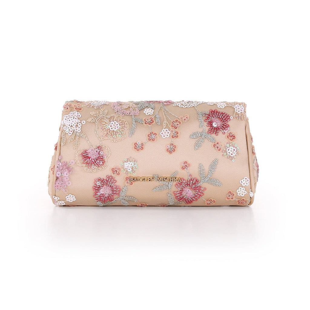 Ophelia Floral Sequin with Pearl Brooch Clutch