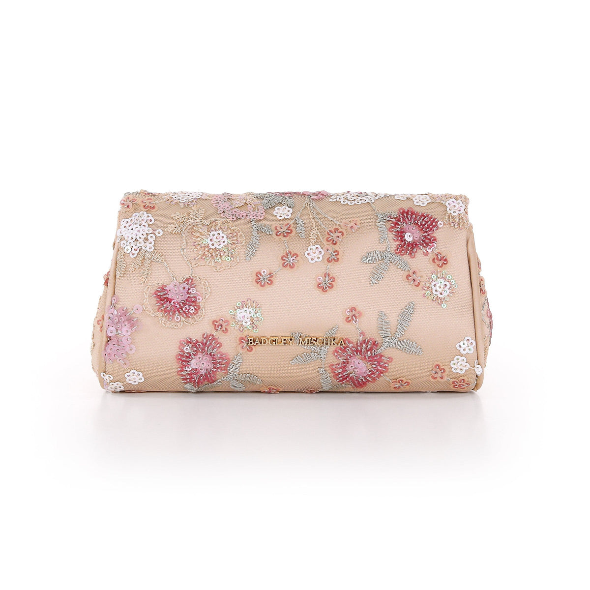 Ophelia Floral Sequin with Pearl Brooch Clutch