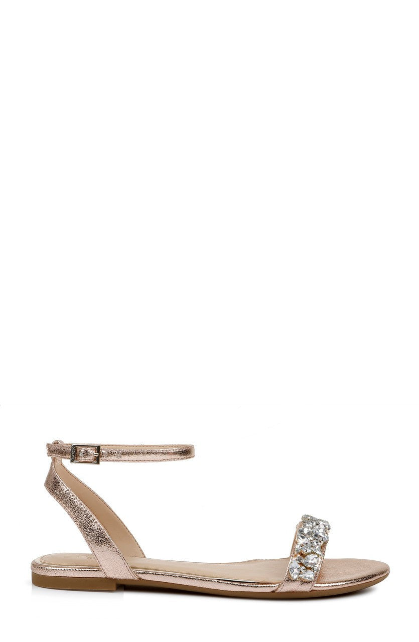 Ohara Minimalist Crystal Adorned Flats