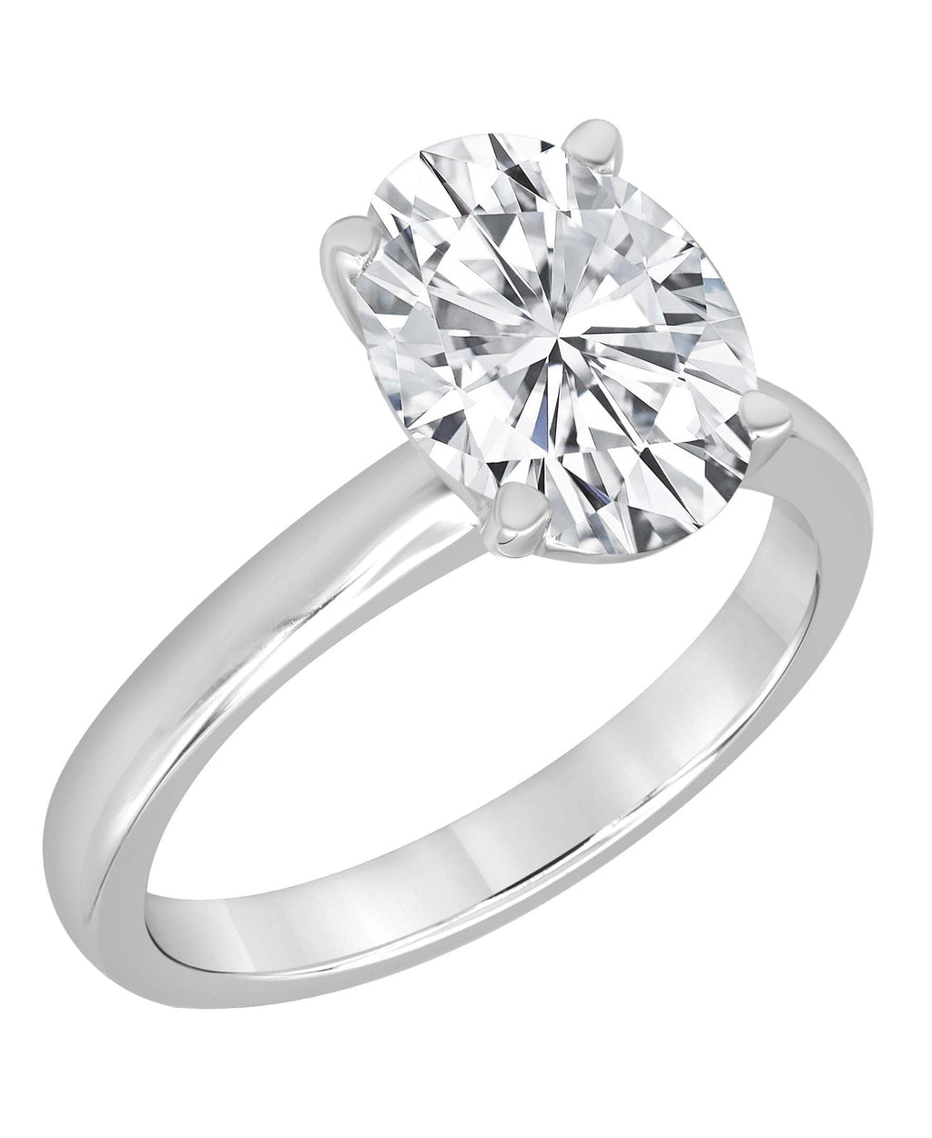 Oval-Cut Diamond Solitaire Engagement Ring