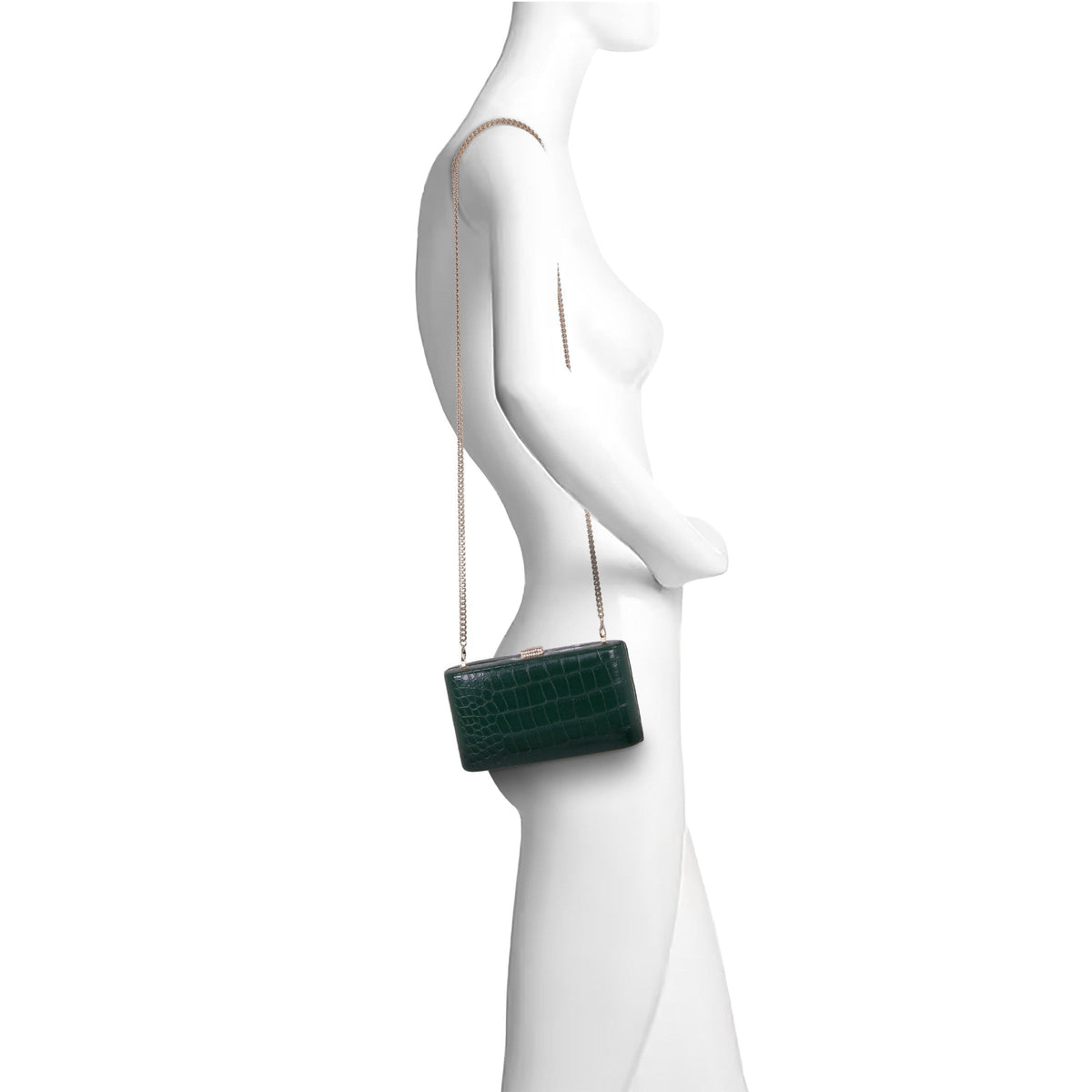 Cleo Croc Embossed Leather Minaudiere