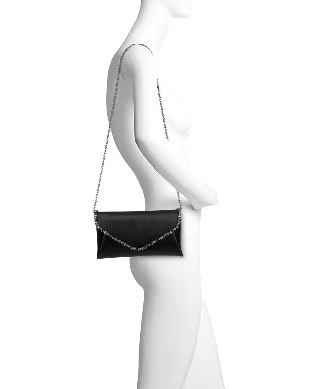 Mika Mixed Crystal Satin Envelope Clutch