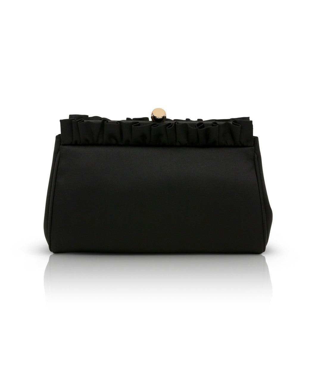 Olivia Satin Ruffle Top Pouch Clutch