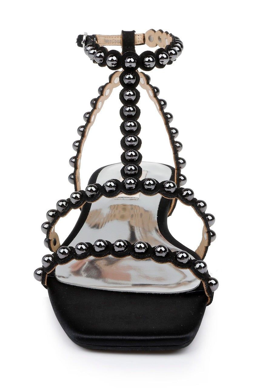 Cami Pearled Gladiator Flat Sandal