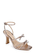Kiyomi II Metallic Delicate Sandal with Bow Straps