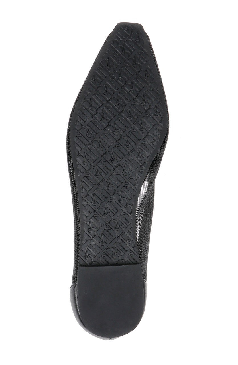 Cam Pointed Toe Leather Flats with Bow