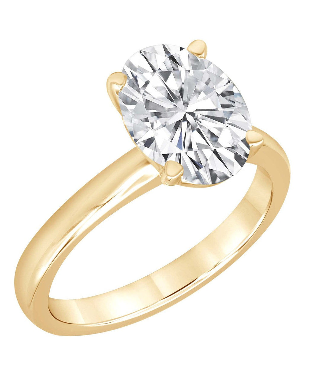 Oval-Cut Diamond Solitaire Engagement Ring