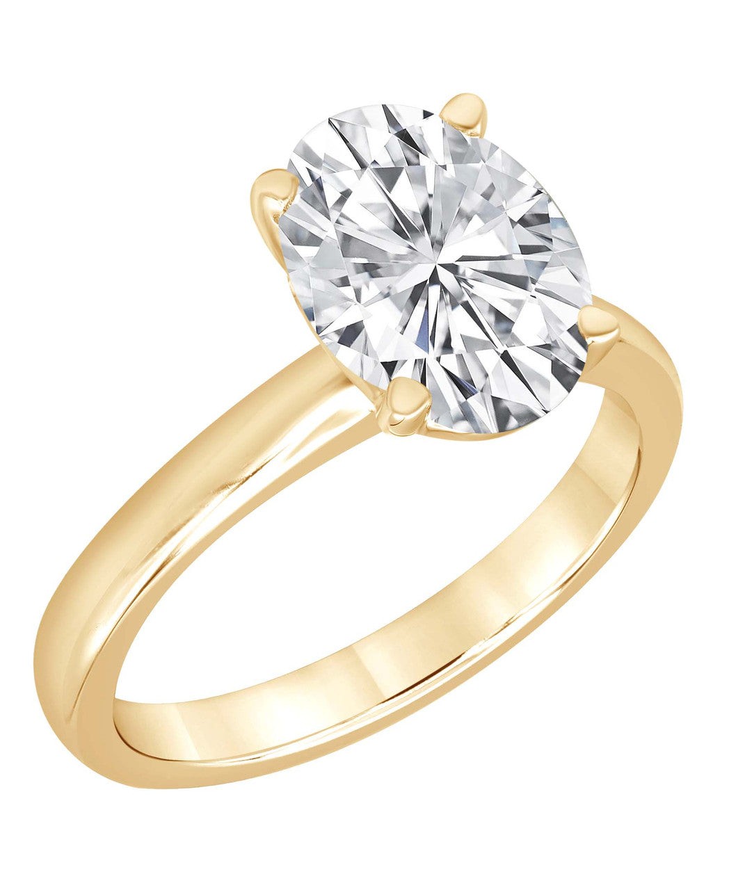 Oval-Cut Diamond Solitaire Engagement Ring