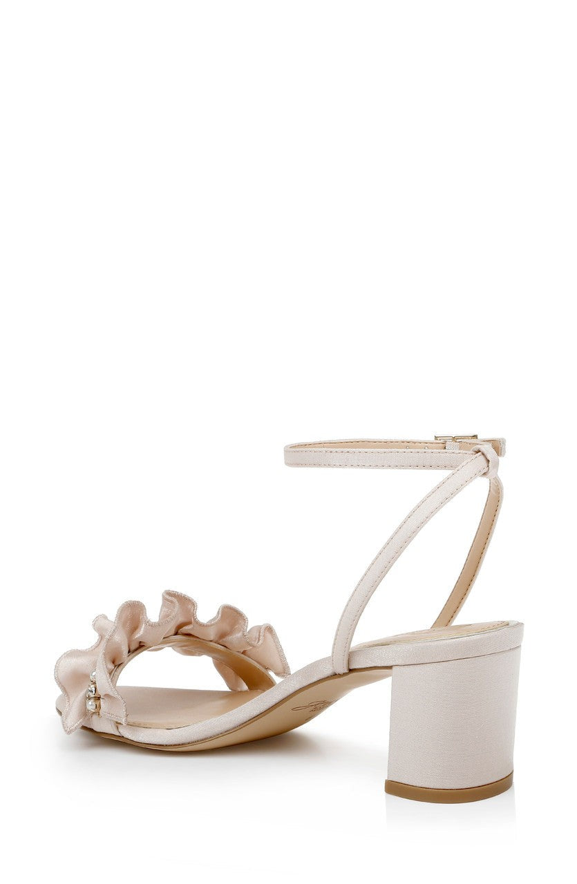 Desirie Ruffle Block Heel Sandal