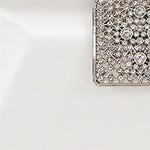 Amira Satin Faceted Trapezoid Minaudiere
