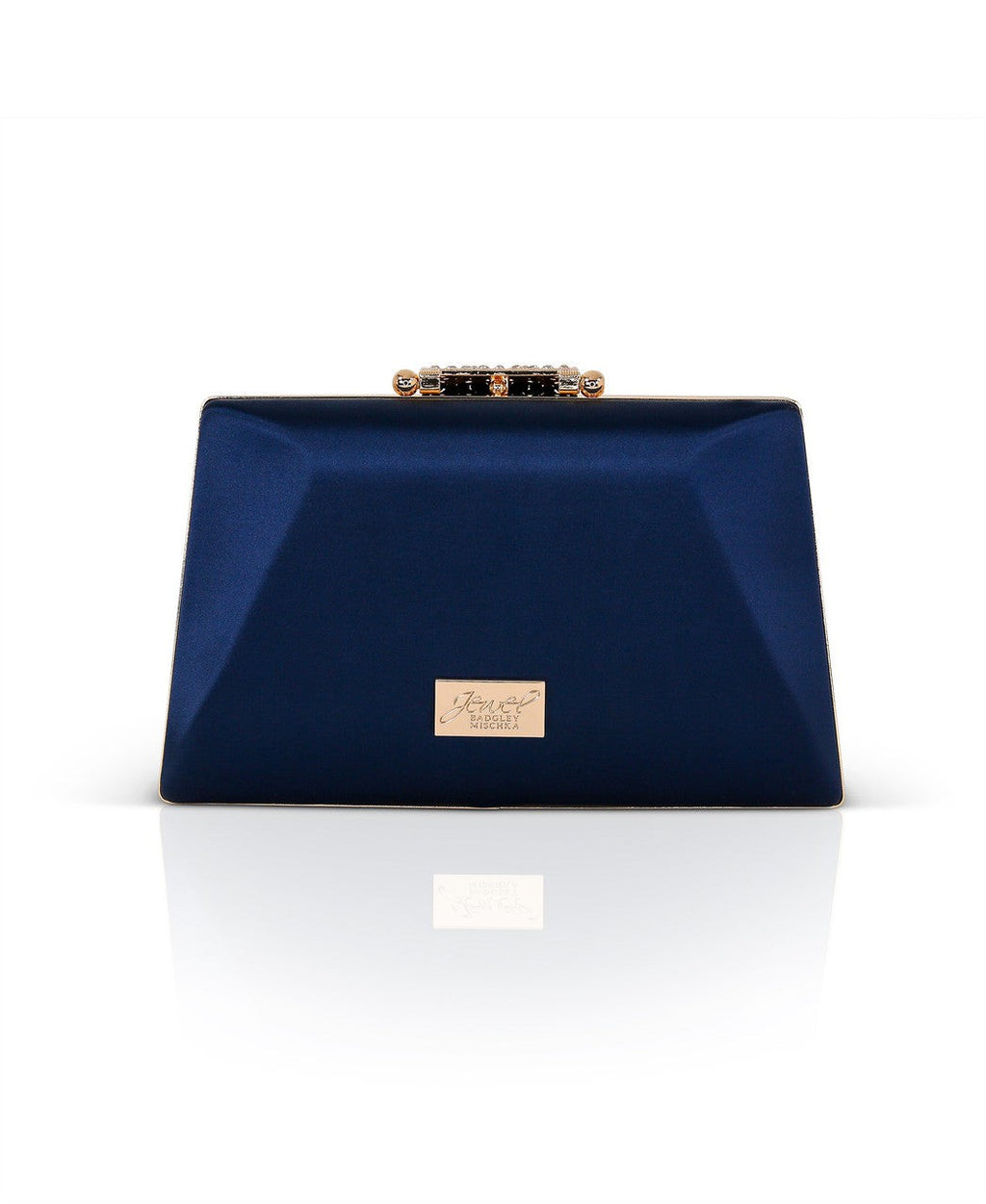 Amira Satin Faceted Trapezoid Minaudiere