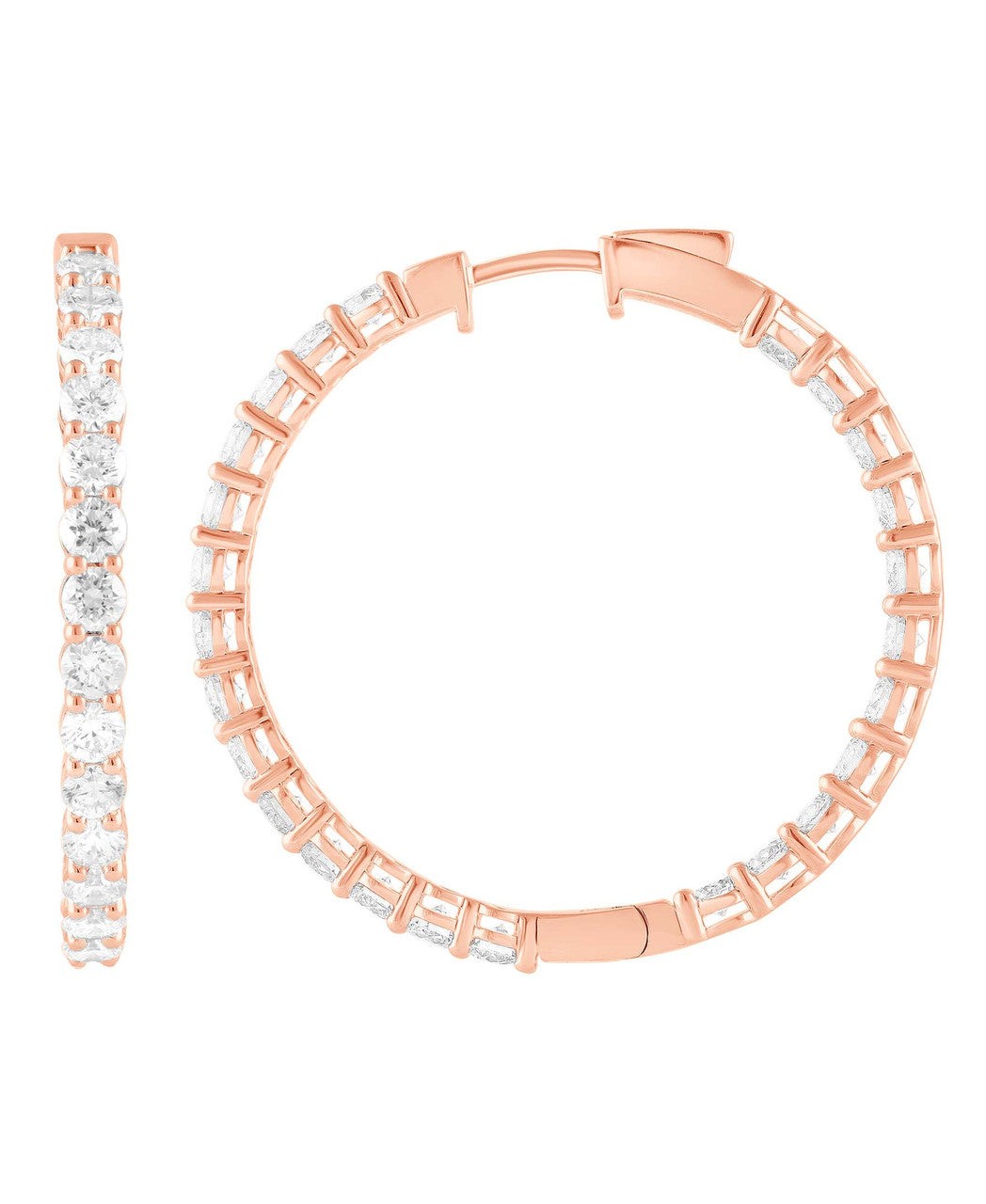 In & Out Diamond Hoop Earrings