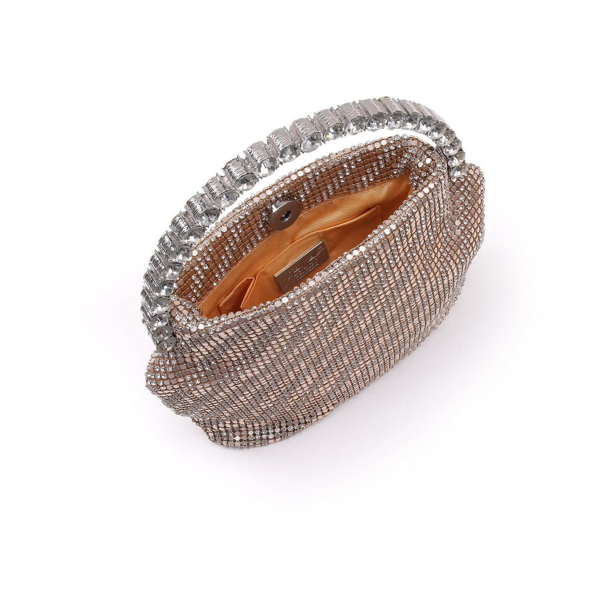 Effie Metal Mesh Halfmoon Clutch
