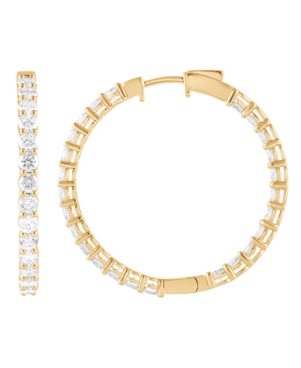 In & Out Diamond Hoop Earrings