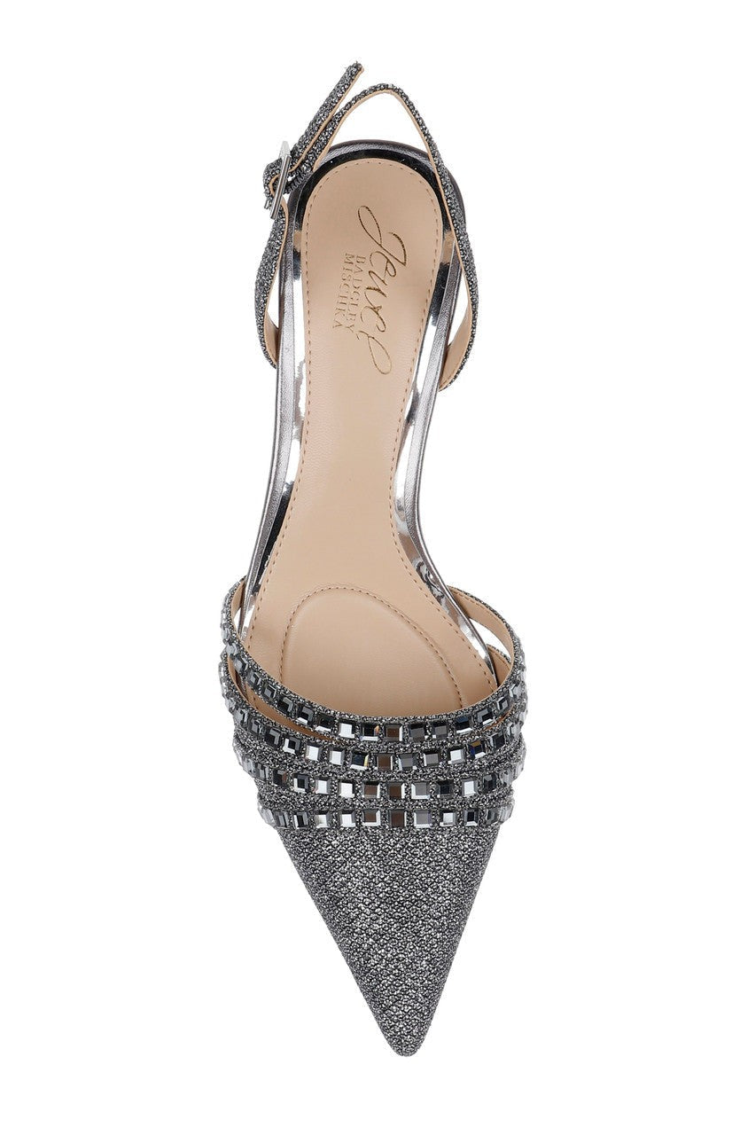 Katalina Bejeweled Slingback with Kitten Heel