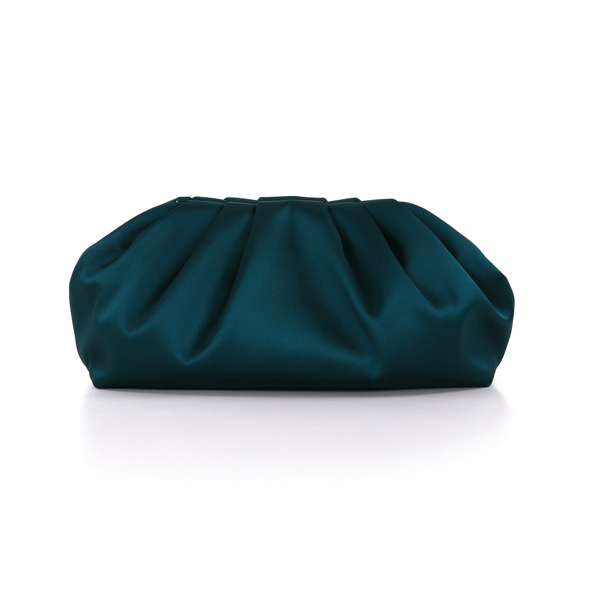 Audrey Silk Satin Zipper Top Pouch Clutch