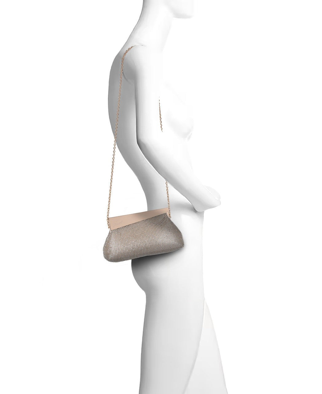 Ivy Asymmetrical Crystal Pouch Clutch