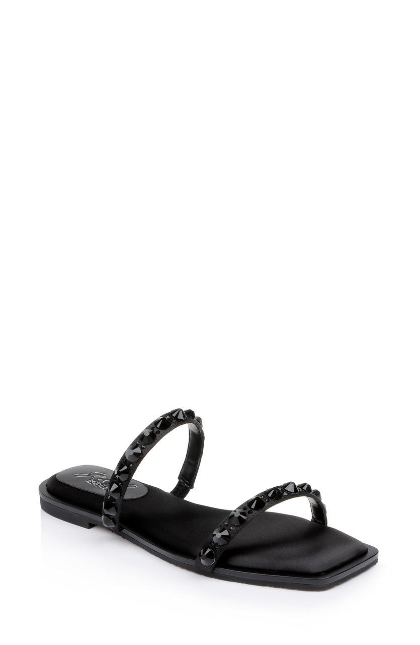 Honesty Flat Sandals with Gemstone-Studded Straps