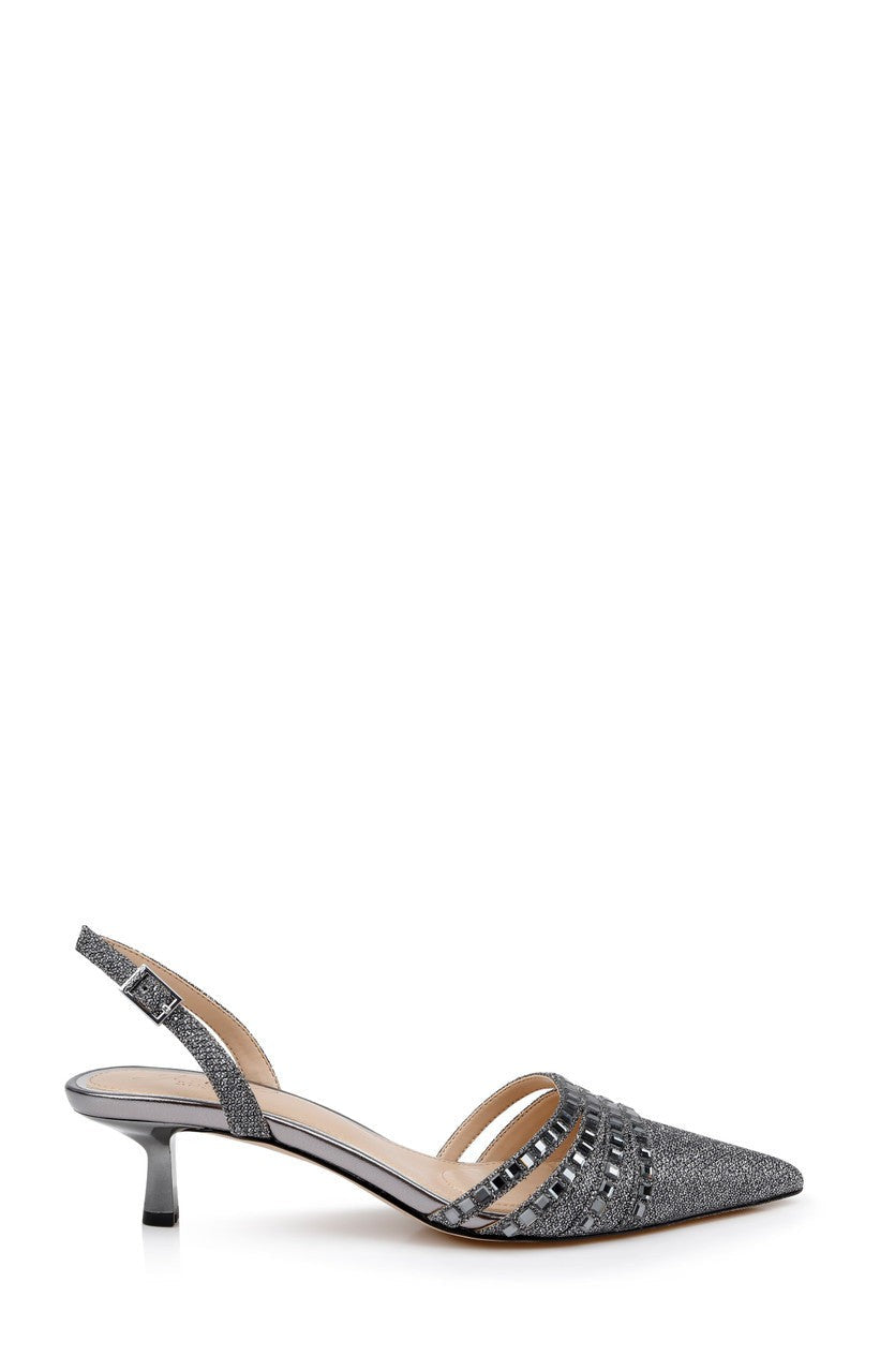 Katalina Bejeweled Slingback with Kitten Heel