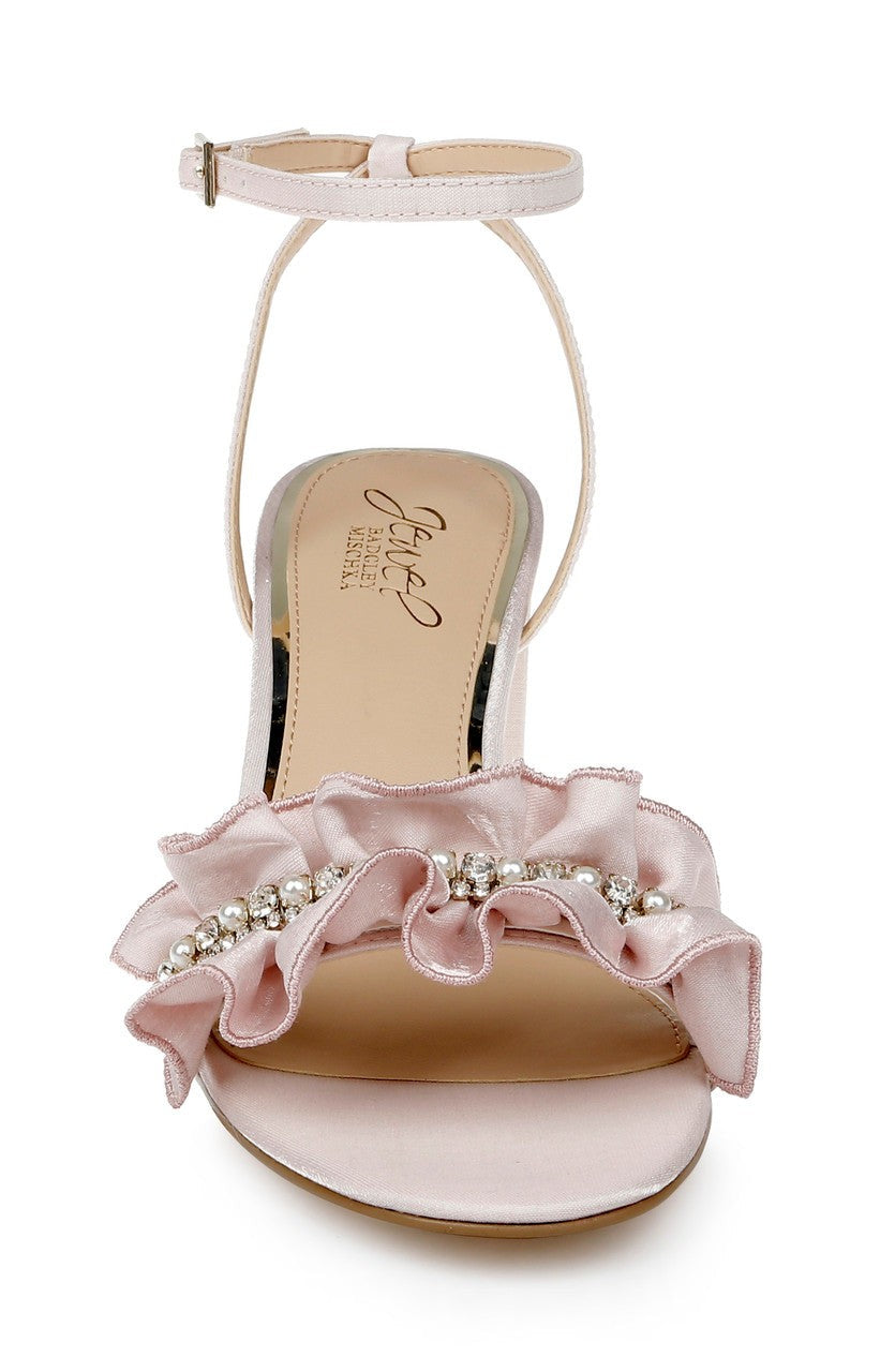 Desirie Ruffle Block Heel Sandal