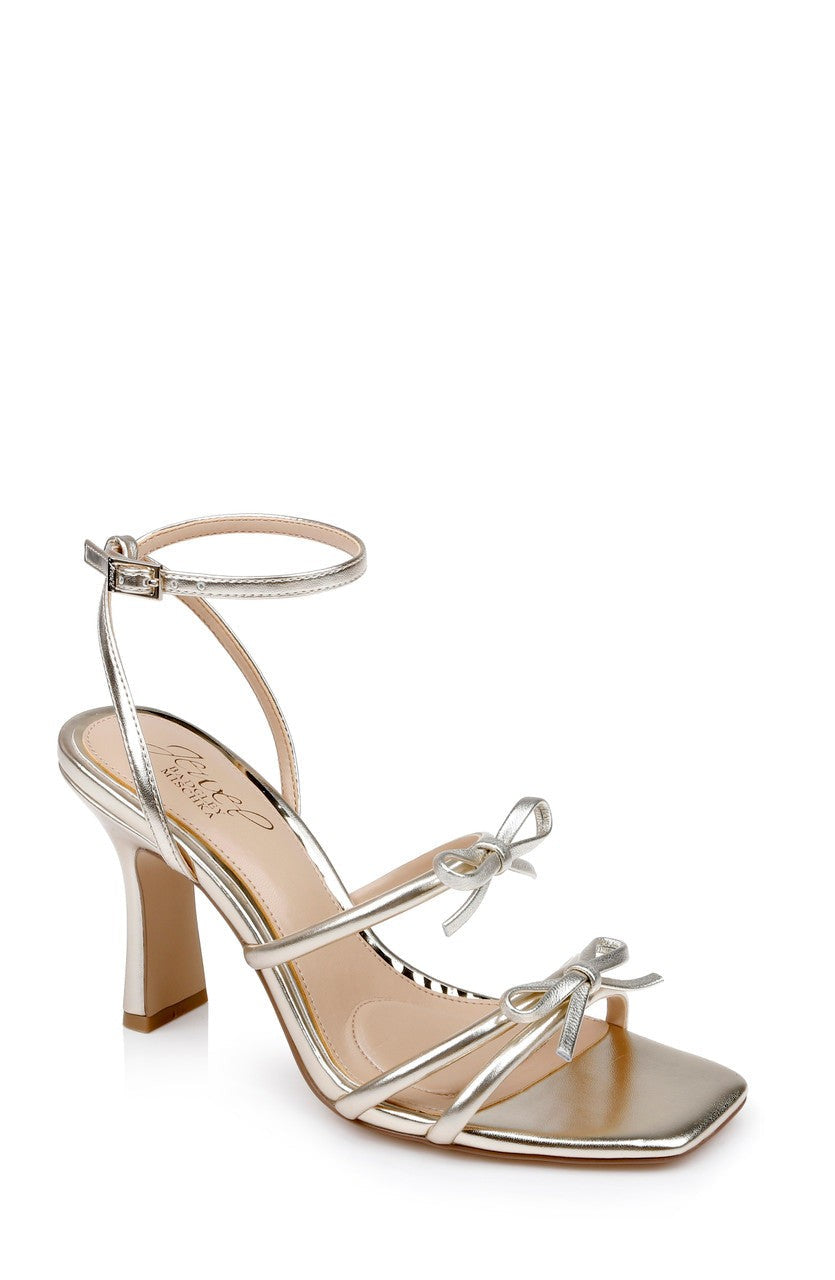 Kiyomi II Metallic Delicate Sandal with Bow Straps